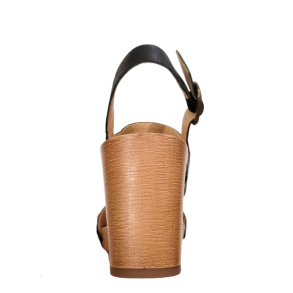 LUCKY BRAND LBJ HEMZI BLACK SADDLE LEATHER CHUNKY - Picture 7 of 8